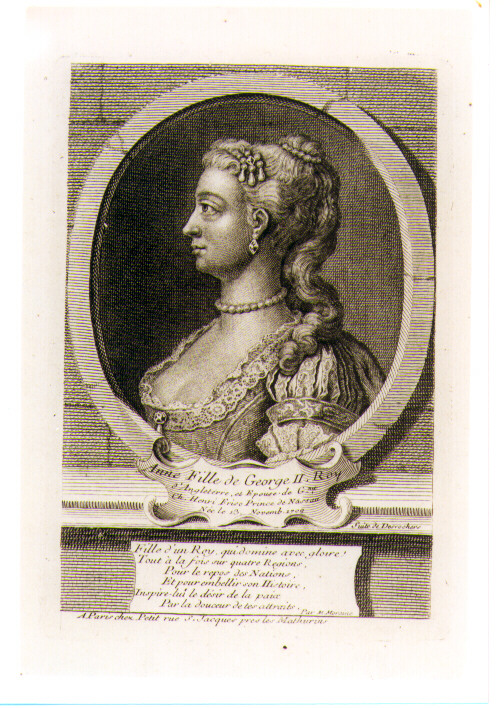 ritratto di donna (stampa) di Desrochers Etienne Jehandier (CERCHIA) (sec. XVIII)