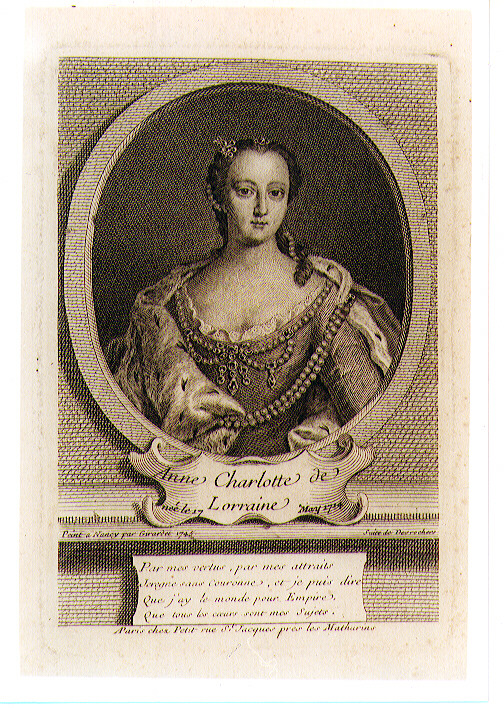 ritratto di donna (stampa) di Girardet Abraham (CERCHIA), Desrochers Etienne Jehandier (sec. XVIII)