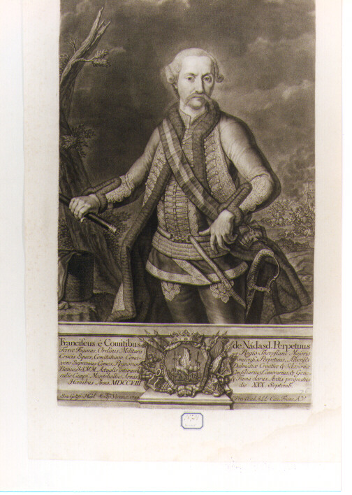 ritratto d'uomo (stampa) di Haid Johann Gottfied (sec. XVIII)
