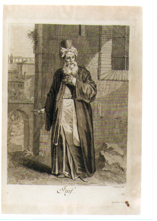FIGURA MASCHILE DI EBREO (stampa) di Baron Bernard (sec. XVIII)