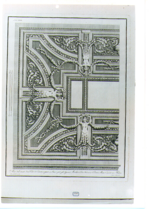 MOTIVI DECORATIVI VEGETALI A FESTONI CON FIGURE FEMMINILI (stampa) di Albertolli Giocondo il Vecchio, Mercoli Giacomo (sec. XVIII)