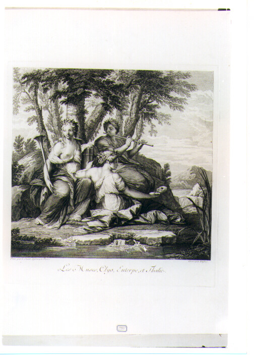 CLIO, ENTERPE E TALIA (stampa) di Le Sueur Eustache, Duflos Claude, Picart Bernard (sec. XVIII)