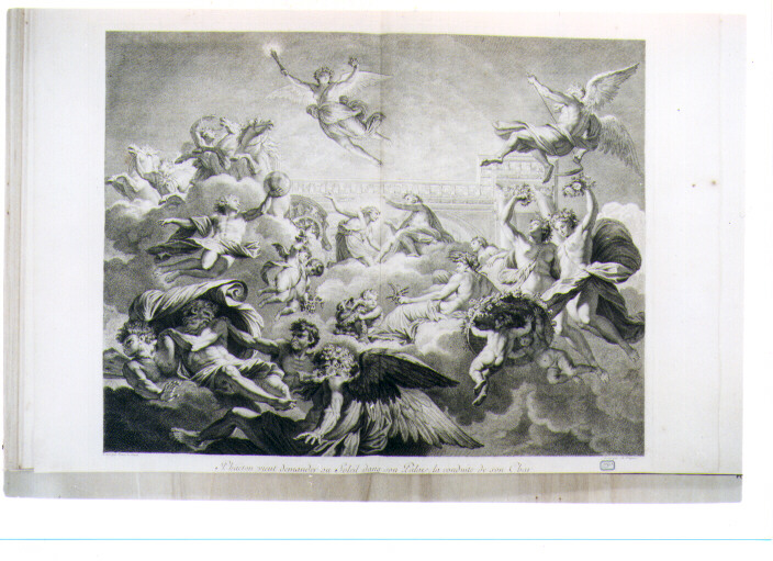 FETONTE CHIEDE AD APOLLO DI GUIDARE IL CARRO DEL SOLE (stampa) di Le Sueur Eustache, Dupuis Charles (sec. XVIII)