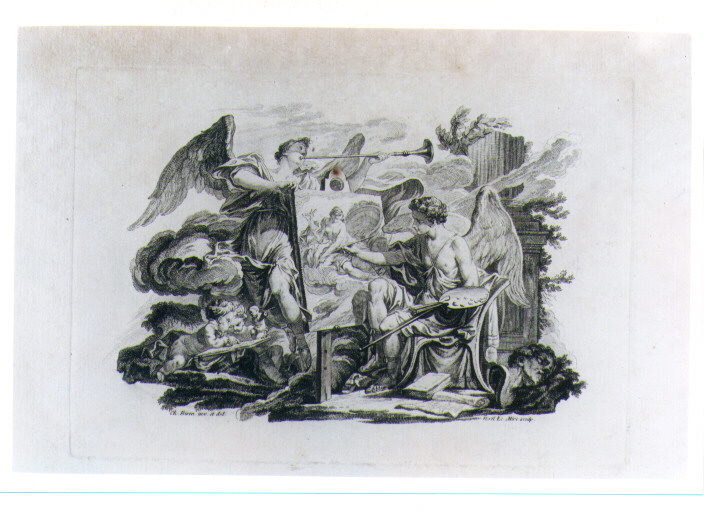 ALLEGORIA DELLA PITTURA (stampa) di Eisen Charles, Lemire Noel (sec. XVIII)