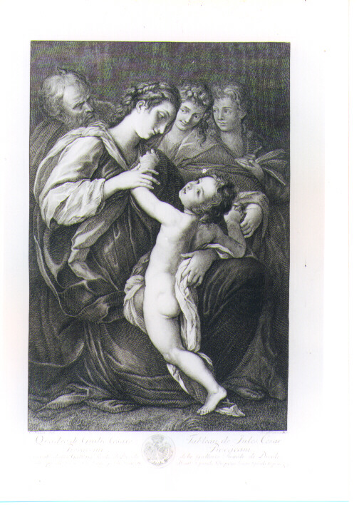 SACRA FAMIGLIA (stampa) di Procaccini Giulio Cesare, Camerata Giuseppe, Hutin Charles François (sec. XVIII)