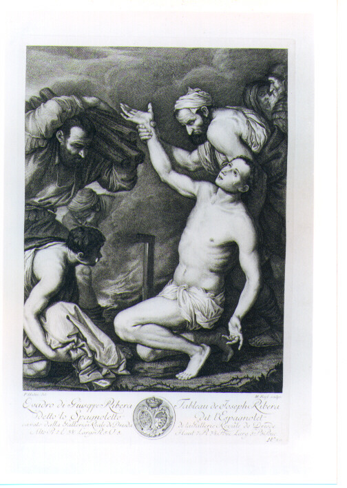 MARTIRIO DI SANTO STEFANO (stampa) di De Ribera Jusepe detto Spagnoletto, Keyl Michael, Hutin Charles François (sec. XVIII)