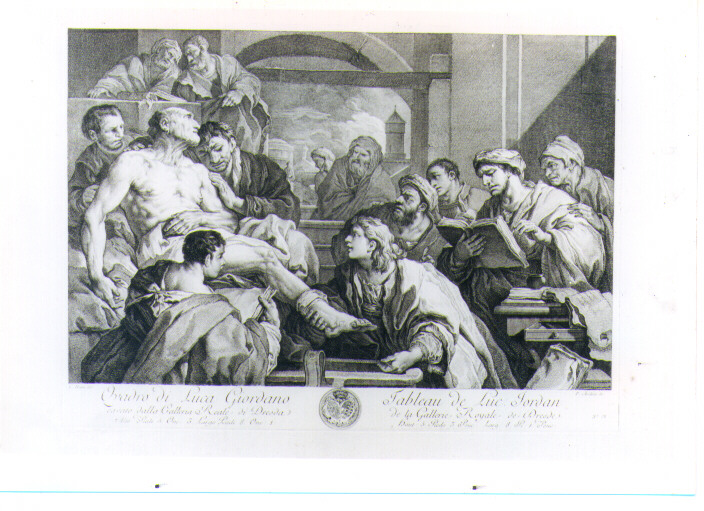 MORTE DI SENECA (stampa) di Giordano Luca, Aveline Pierre Alexandre, Hutin Charles François (sec. XVIII)