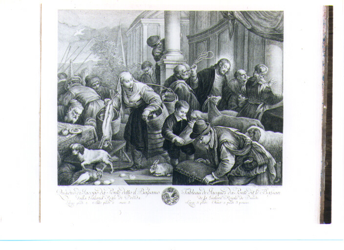 CRISTO CACCIA I MERCANTI DAL TEMPIO (stampa) di Da Ponte Francesco detto Jacopo Bassano, Kilian Philipp Andreas, Hutin Pierre (sec. XVIII)