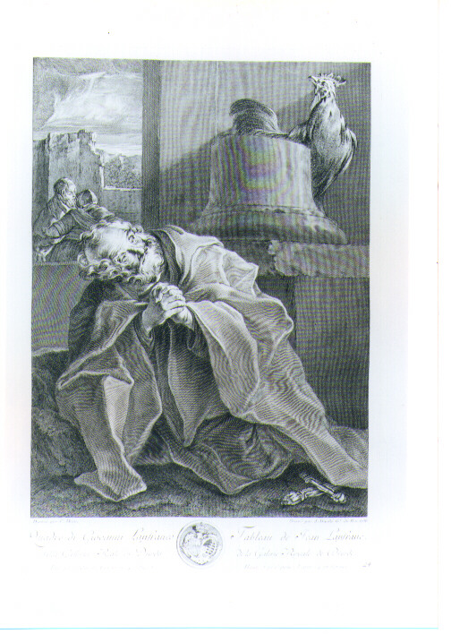 NEGAZIONE DI SAN PIETRO (stampa) di Lanfranco Giovanni, Daullé Jean, Hutin Charles François (sec. XVIII)