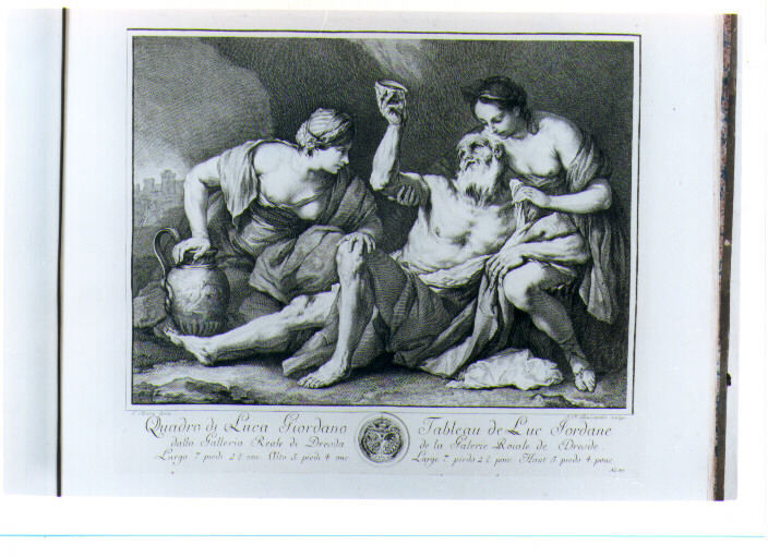 LOT E LE FIGLIE (stampa) di Giordano Luca, Beauvarlet Jacques Firmin, Hutin Charles François (sec. XVIII)