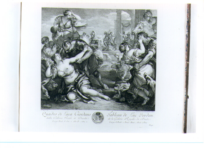 RATTO DELLE SABINE (stampa) di Giordano Luca, Sornique Dominique, Gaillard René, Hutin Charles François (sec. XVIII)