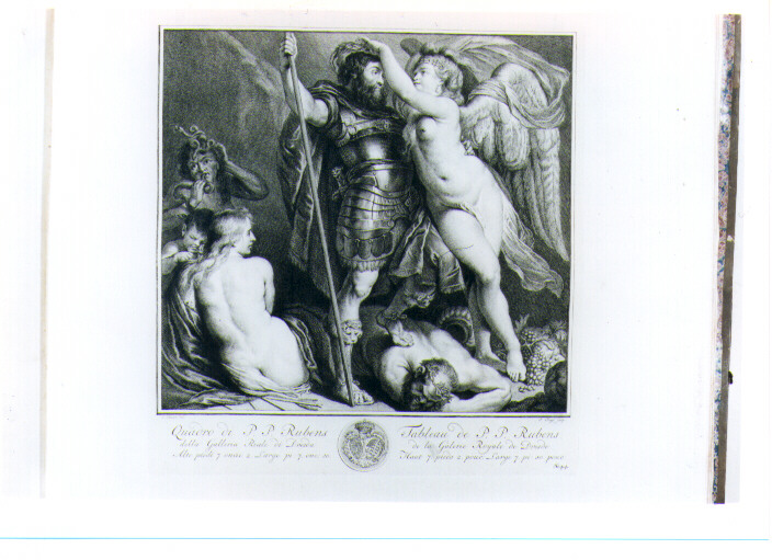 CARLO V CORONATO DALLA VITTORIA (stampa) di Rubens Pieter Paul, Tanjé Pierre, Hutin Charles François (sec. XVIII)