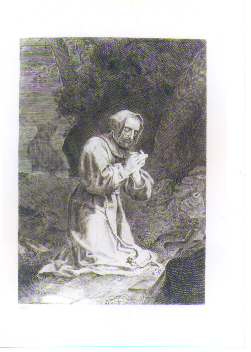 SAN FRANCESCO D'ASSISI IN PREGHIERA (stampa) - ambito toscano (fine/inizio secc. XVII/ XVIII)