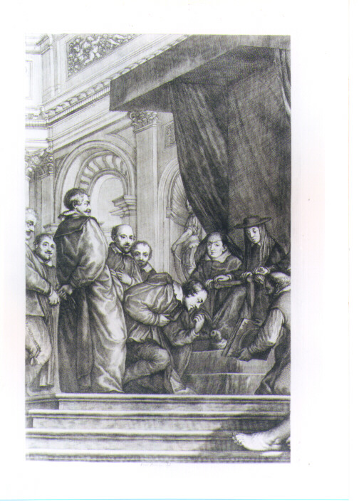 GIURAMENTO DI FEDELTA' DEL SENATO FIORENTINO A FERDINANDO II DEI MEDICI (stampa) di Sustermans Justus, Mogalli Cosimo, Petrucci Francesco (sec. XVIII)