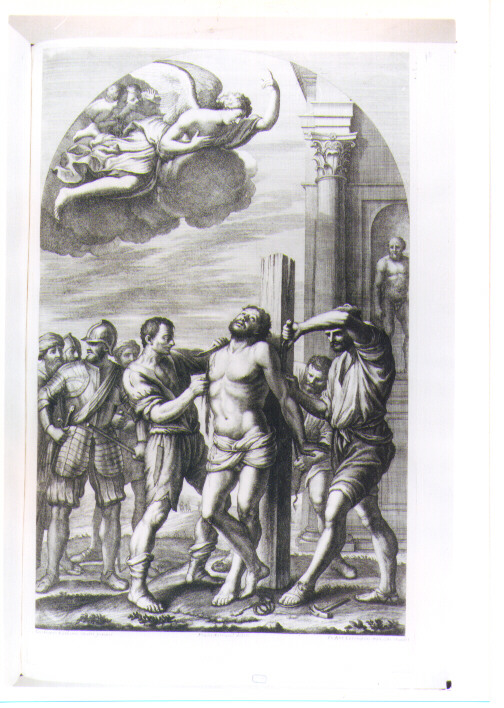 MARTIRIO DI SAN BARTOLOMEO (stampa) di Barbieri Giovan Francesco detto Guercino, Lorenzini Giovanni Antonio detto Fra Antonio, Petrucci Francesco (sec. XVII)
