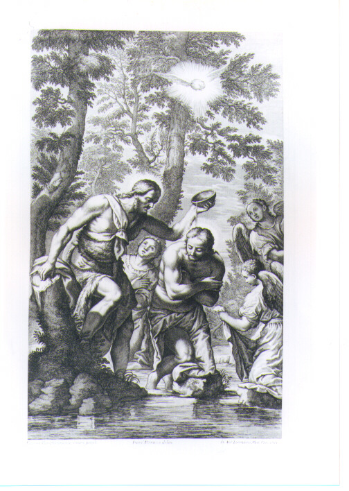 BATTESIMO DI CRISTO (stampa) di Caliari Paolo detto Paolo Veronese, Lorenzini Giovanni Antonio detto Fra Antonio, Petrucci Francesco (sec. XVII)