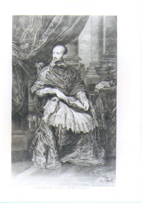 RITRATTO DEL CARDINALE GUIDO BENTIVOGLIO (stampa) di Van Dyck Anton, Picchianti Giovanni Domenico, Petrucci Francesco (prima metà sec. XVIII)