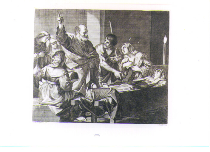 SAN PIETRO RESUSCITA TABITA (stampa) di Petrucci Francesco, Mogalli Cosimo (sec. XVIII)