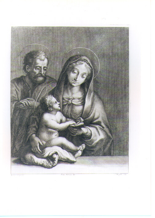 SACRA FAMIGLIA (stampa) di Mogalli Cosimo, Petrucci Francesco (sec. XVIII)