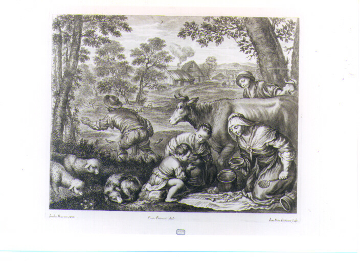 SCENA PASTORALE (stampa) di Da Ponte Francesco detto Jacopo Bassano, Picchianti Giovanni Domenico, Petrucci Francesco (prima metà sec. XVIII)