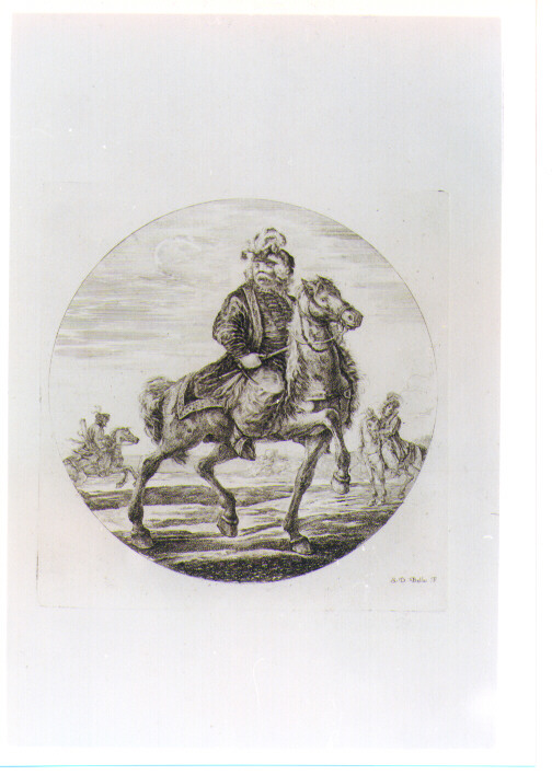 FIGURA DI UNGHERESE A CAVALLO (stampa) di Della Bella Stefano (sec. XVII)
