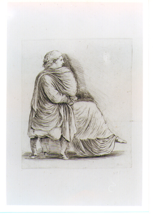 FIGURA FEMMINILE SEDUTA (stampa) di Della Bella Stefano (sec. XVII)