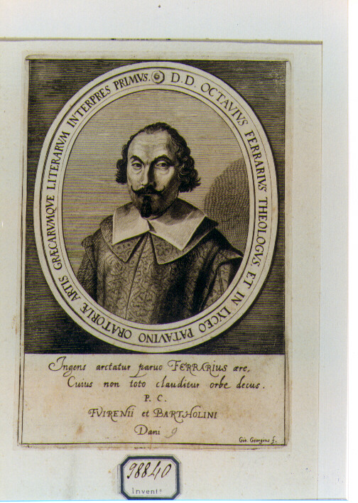 RITRATTO DI OTTAVIO FERRARIO (stampa controfondata smarginata) di Giorgio Giovanni (secondo quarto sec. XVII)
