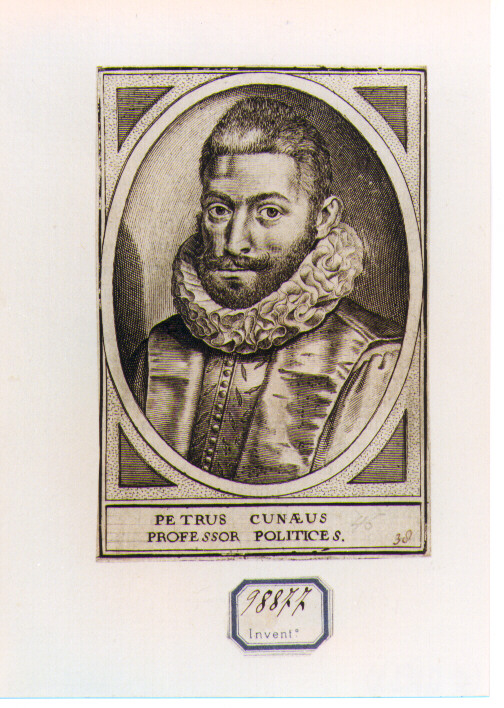 RITRATTO DI PETRUS CUNAEUS (stampa controfondata smarginata) - ambito fiammingo (seconda metà sec. XVII)