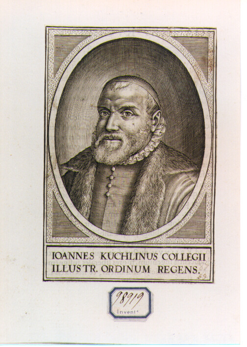 RITRATTO DI IOANNES KUCHLINUS (stampa controfondata smarginata) - ambito fiammingo (seconda metà sec. XVII)