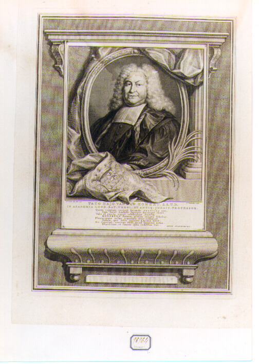 RITRATTO DI TACO HAJO VAN DEN HONERT (stampa controfondata) di Van der Mijn Herman, Houbraken Jacobus (sec. XVIII)