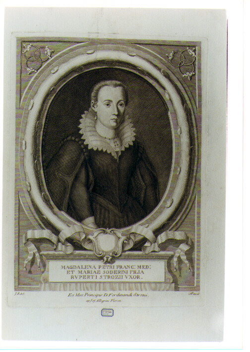 RITRATTO DI MADDALENA DE' MEDICI (stampa) di Scacciati Andrea II, Zocchi Giuseppe (sec. XVIII)