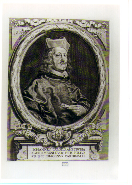 RITRATTO DEL CARDINALE GIOVANNI CARLO DE' MEDICI (stampa) di Haelwegh Adriaen (sec. XVIII)