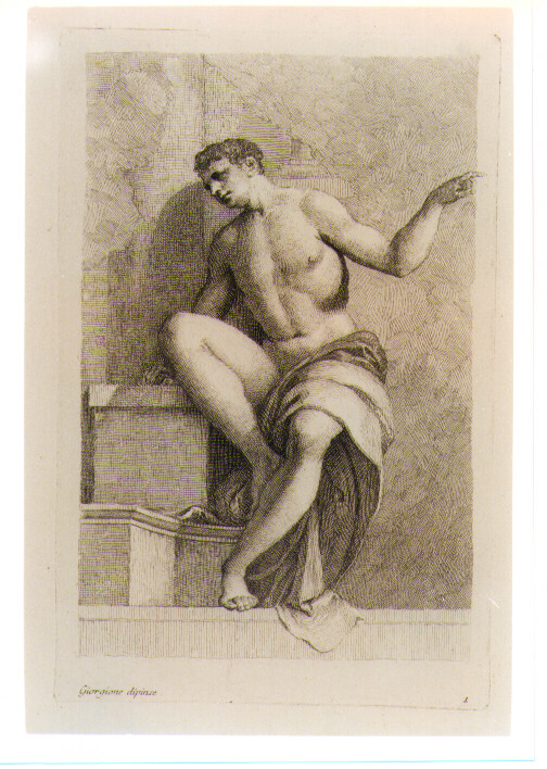 FIGURA MASCHILE (stampa) di Barbarella Giorgio detto Giorgione, Faldoni Giovanni Antonio (sec. XVIII)