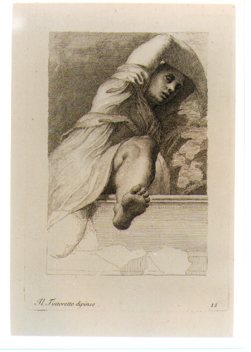 FIGURA FEMMINILE (stampa) di Robusti Jacopo detto Tintoretto, Faldoni Giovanni Antonio (sec. XVIII)
