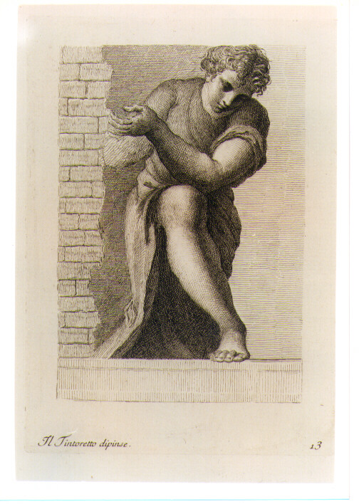FIGURA MASCHILE (stampa) di Robusti Jacopo detto Tintoretto, Faldoni Giovanni Antonio (sec. XVIII)