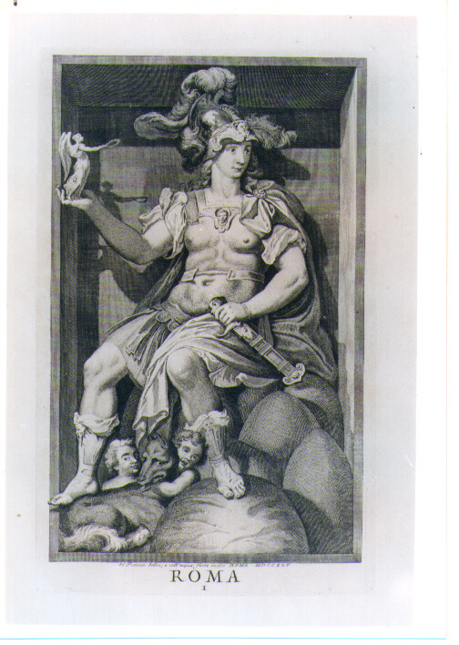 ALLEGORIA DELLA CITTA' DI ROMA (stampa) di Zuccari Taddeo (CERCHIA), Von Prenner Georg Gaspar (sec. XVIII)