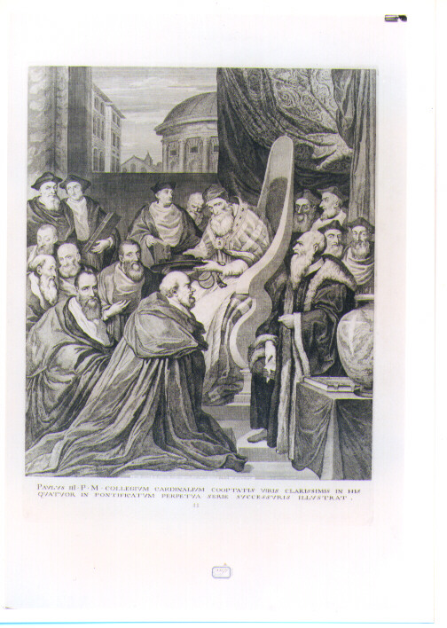 PAPA PAOLO III NOMINA QUATTRO CARDINALI (stampa) di Zuccari Taddeo (CERCHIA), Von Prenner Georg Gaspar (sec. XVIII)