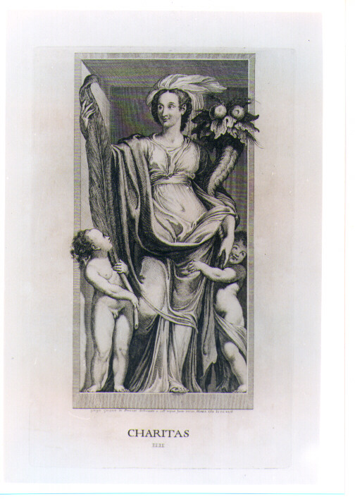 ALLEGORIA DELLA CARITÀ (stampa) di Zuccari Taddeo (CERCHIA), Von Prenner Georg Gaspar (sec. XVIII)