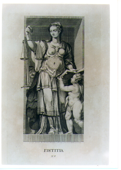 ALLEGORIA DELLA GIUSTIZIA (stampa) di Zuccari Taddeo (CERCHIA), Von Prenner Georg Gaspar (sec. XVIII)