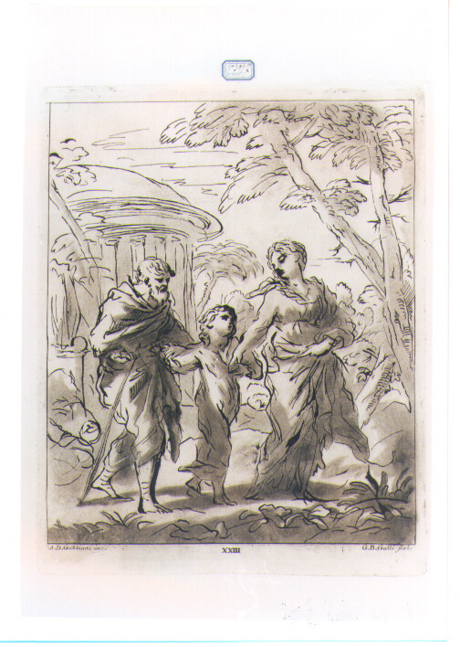 RITORNO DALL'EGITTO (stampa a colori) di Gabbiani Antonio Domenico, Galli Giovanni Battista (sec. XVIII)