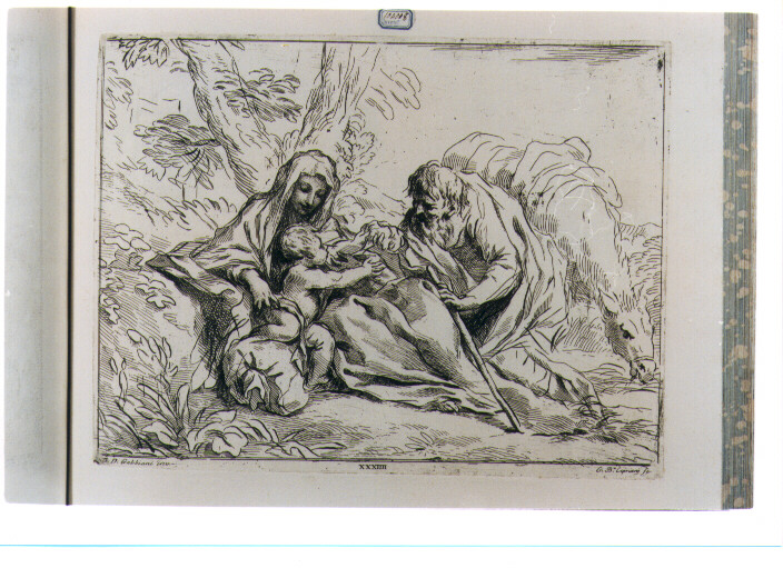 RIPOSO NELLA FUGA IN EGITTO (stampa) di Gabbiani Antonio Domenico, Cipriani Giovanni Battista (sec. XVIII)