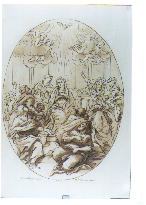 PENTECOSTE (stampa a colori) di Gabbiani Antonio Domenico, Cipriani Giovanni Battista (sec. XVIII)