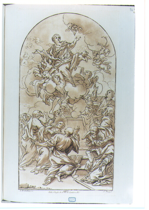 ASSUNZIONE DELLA MADONNA (stampa a colori) di Gabbiani Antonio Domenico, Pacini Sante (sec. XVIII)