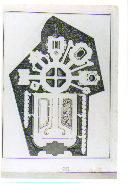 PIANTA TOPOGRAFICA DI GIARDINO (stampa) di Danreiter Franz Anton - AMBITO VIENNESE (sec. XVIII)