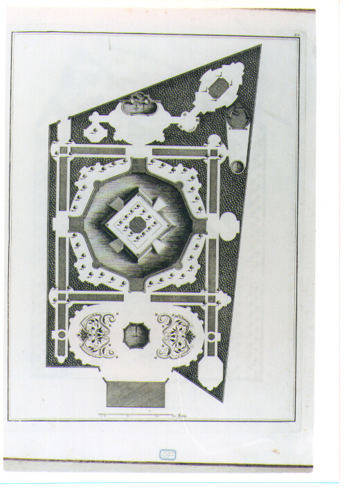 PIANTA TOPOGRAFICA DI GIARDINO (stampa) di Danreiter Franz Anton - AMBITO VIENNESE (sec. XVIII)