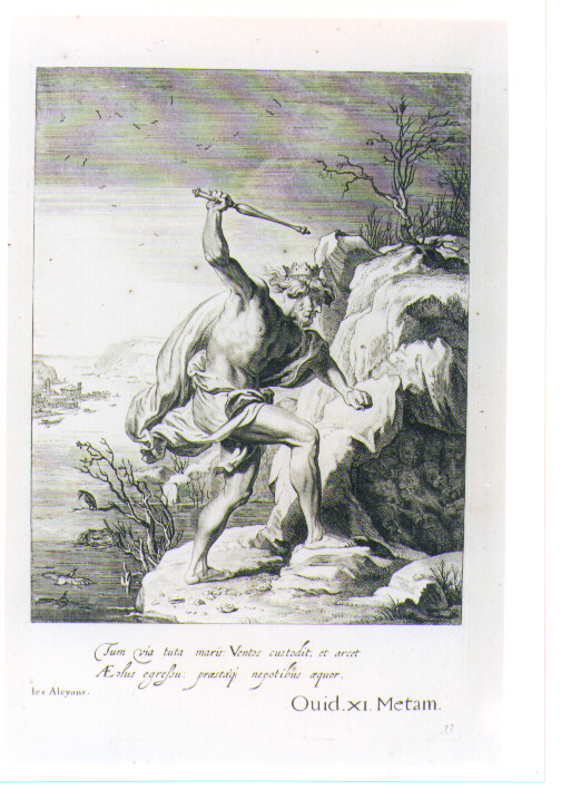 EOLO CUSTODE DEI VENTI (stampa) di Van Diepenbeeck Abraham, Bloemaert Cornelis il Giovane, Matham Theodor (sec. XVII)