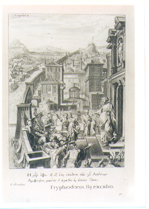 CASSANDRA (stampa) di Van Diepenbeeck Abraham, Bloemaert Cornelis il Giovane, Matham Theodor (sec. XVII)