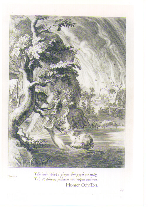 SUPPLIZIO DI TANTALO (stampa) di Van Diepenbeeck Abraham, Bloemaert Cornelis il Giovane, Matham Theodor (sec. XVII)