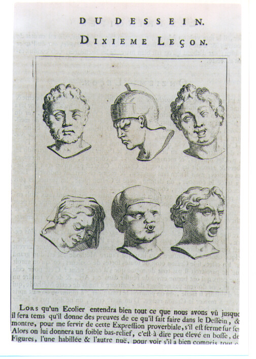 STUDIO DI SEI TESTE SCULTOREE (stampa) di De Lairesse Gèrard (CERCHIA) (sec. XVIII)