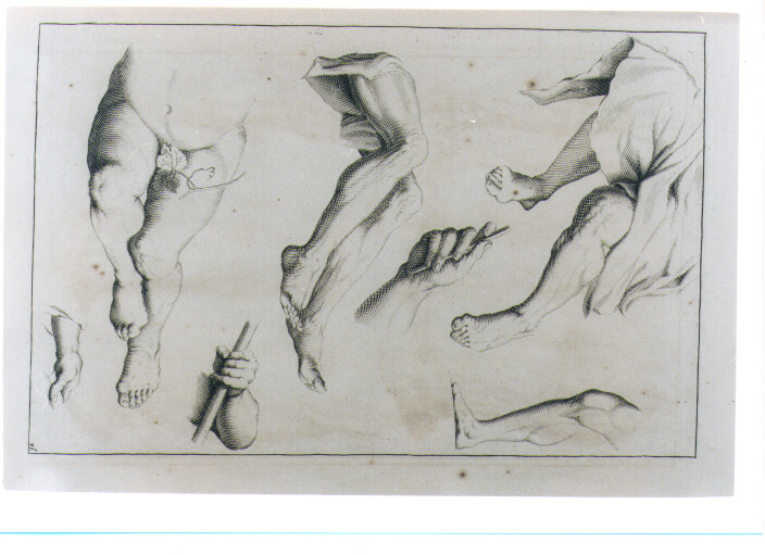 STUDIO DI MANI E GAMBE (stampa) di De Lairesse Gèrard (CERCHIA) (sec. XVIII)